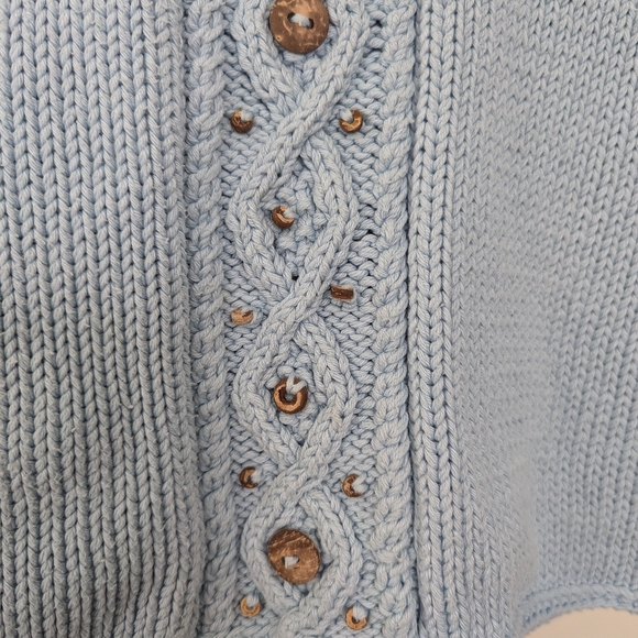 Pure Handknit blue cotton sweater - size L/XL - Picture 3 of 6